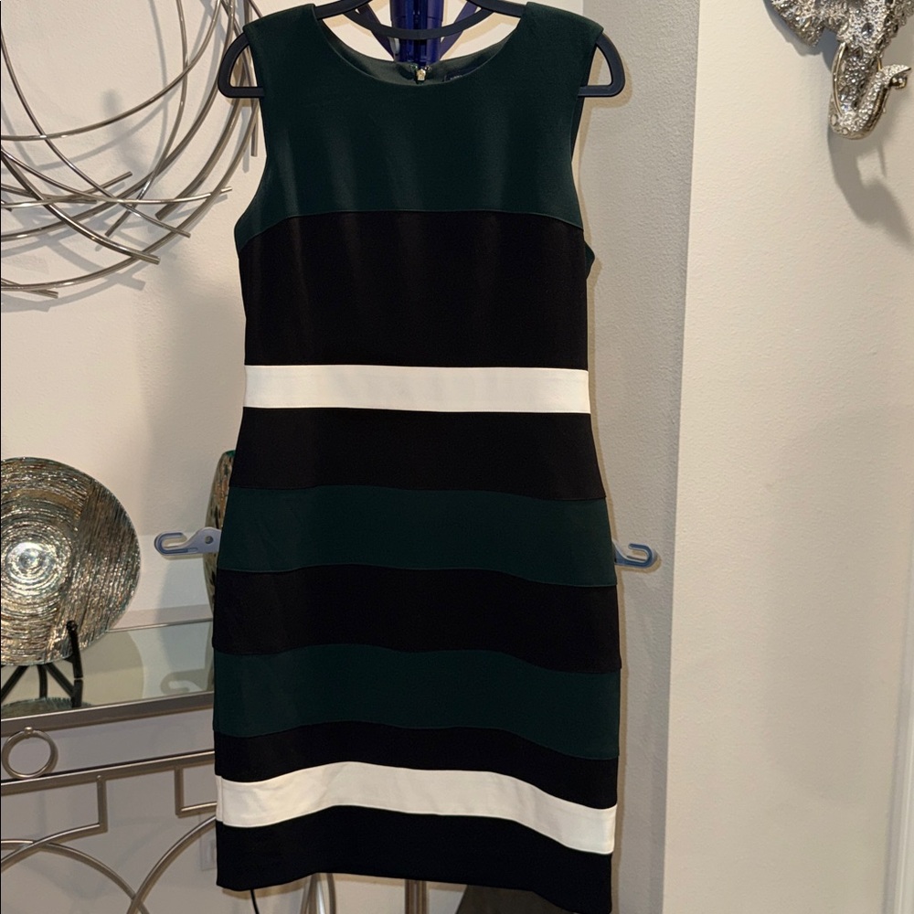 ‼️REDUCED‼️Tommy Hilfiger Black and Green Striped Mini Dress